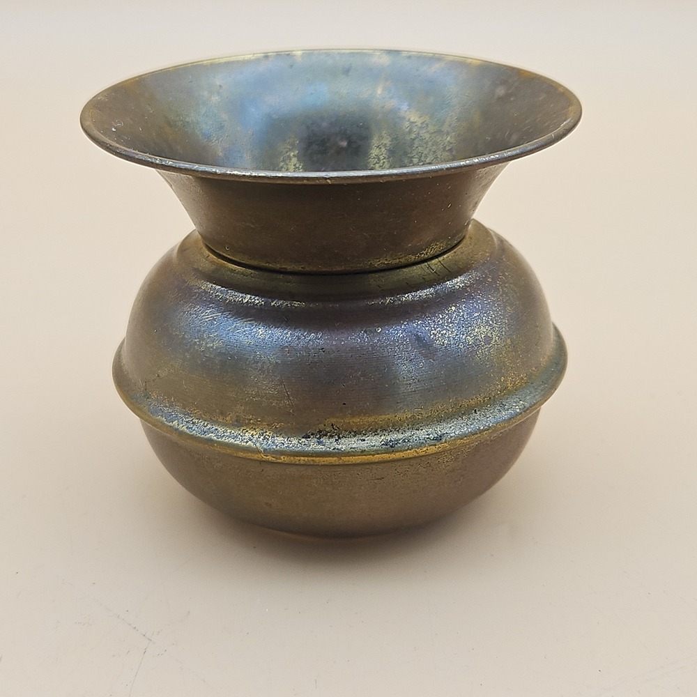 Vintage Home Decorative Small Indoor Solid Brass Spittoon Cuspidor Bowl 3"x 2.5"